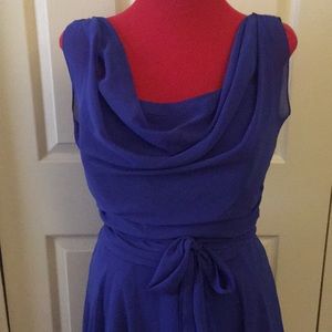 Blue chiffon evening dress